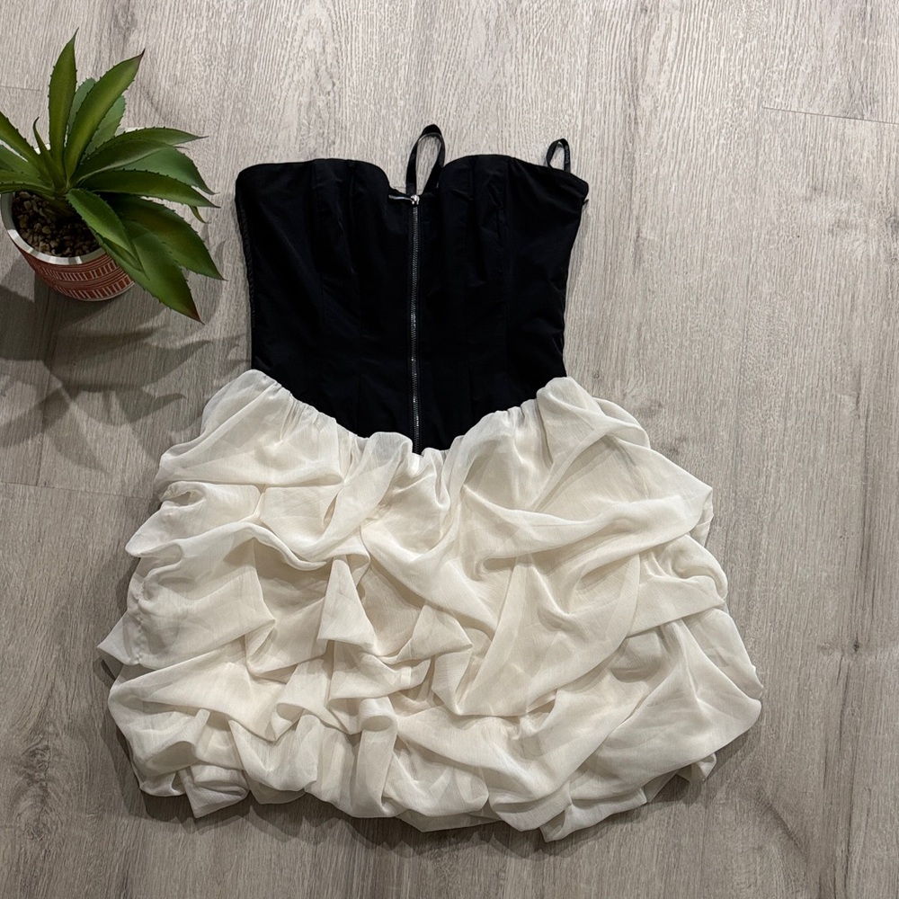 bebe Black and Cream Formal Kids Dress